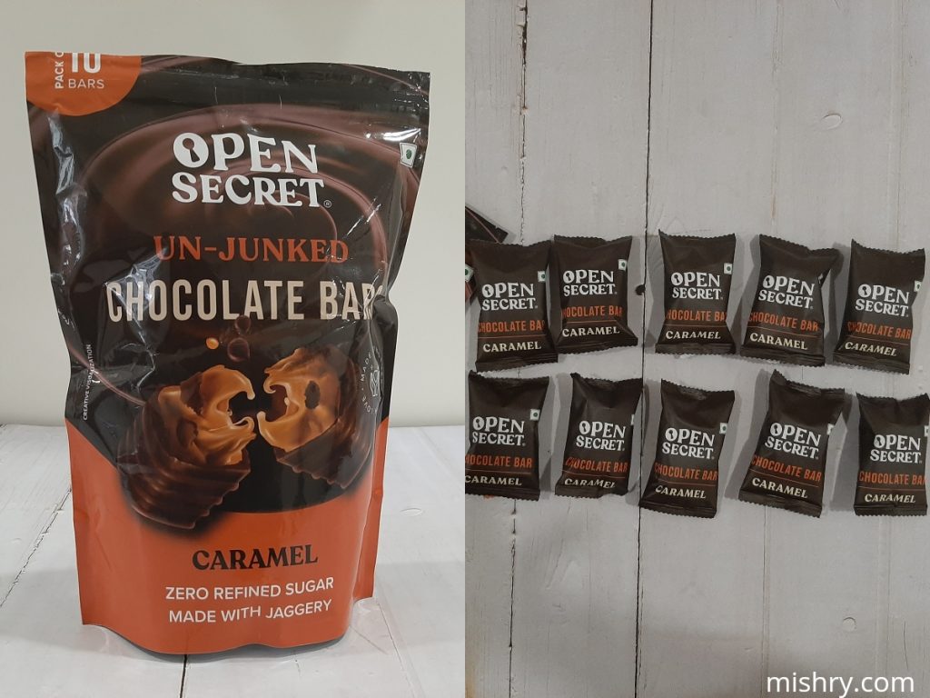open secret unjunked caramel packaging