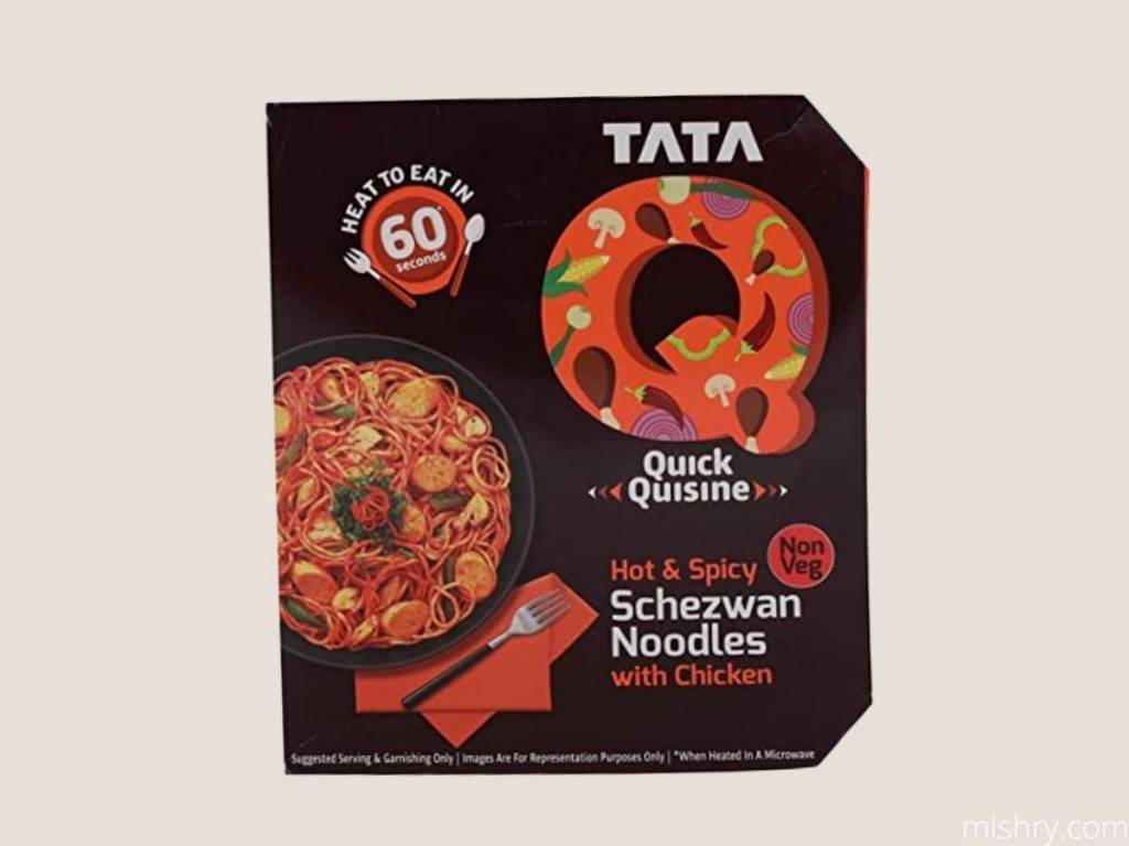 packaging of chicken noodle meal by tata q