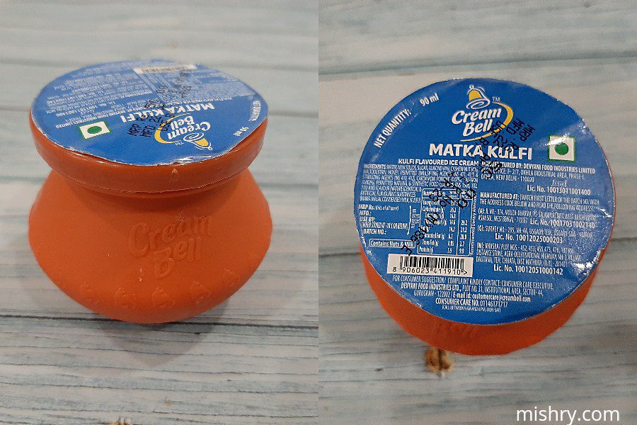 packaging of cream bell matka kulfi