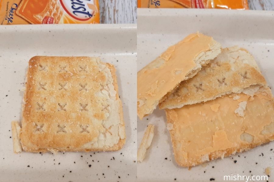 malkist cheese cracker appearance