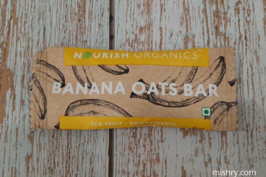 nourish organics banana oats bar packing
