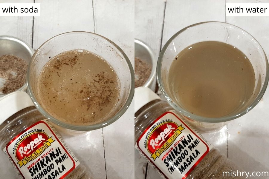 testing roopak shikanji masala with soda and water