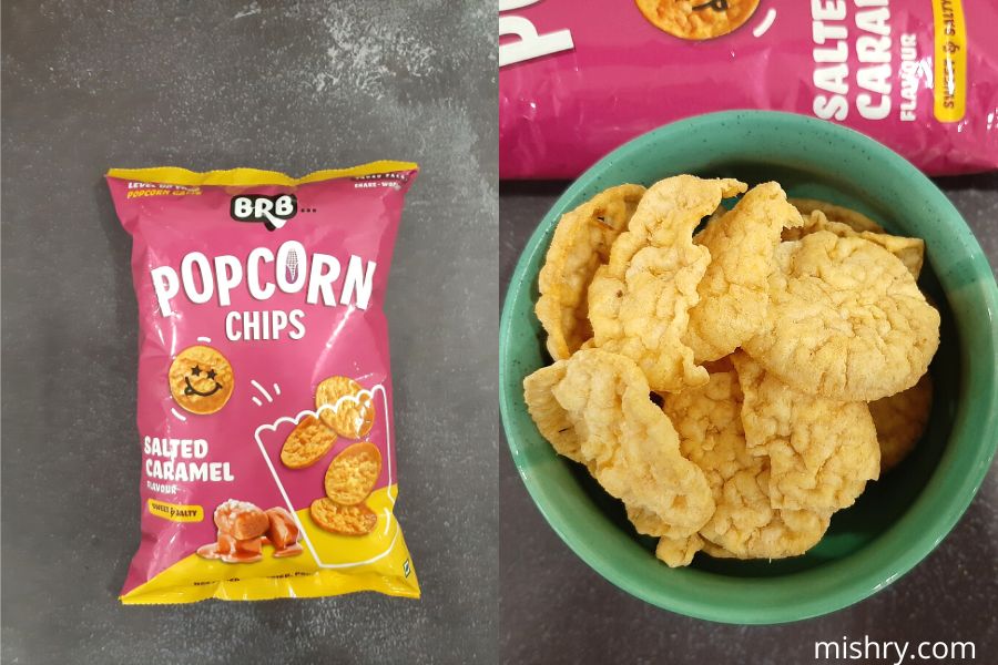 a close look at the brb popcorn chips salted caramel flavor