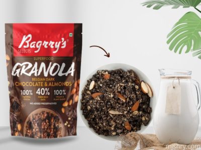 bagrrys superfood belgian dark chocolate and almonds granola review