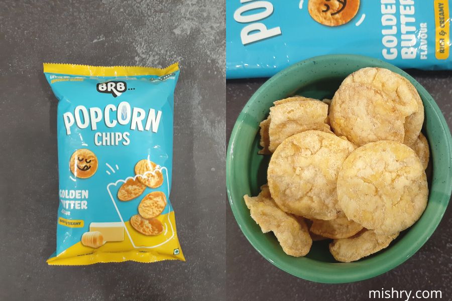 brb popcorn chips golden butter variant placed in a bowl