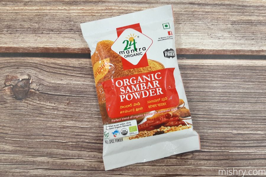 24 mantra organic sambar powder packaging