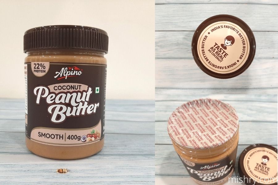 packaging of coconut peanut butter by alpino