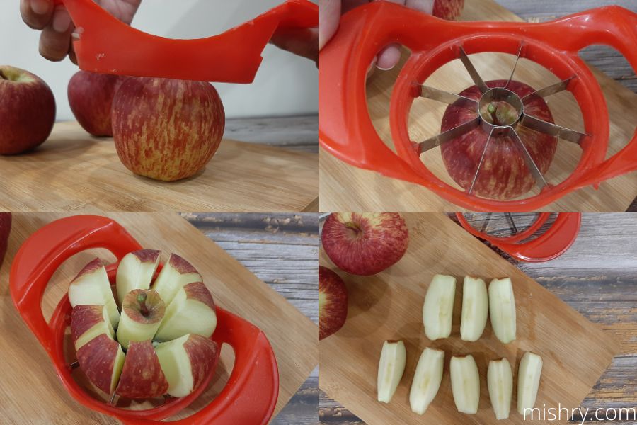 steel apple cutter test
