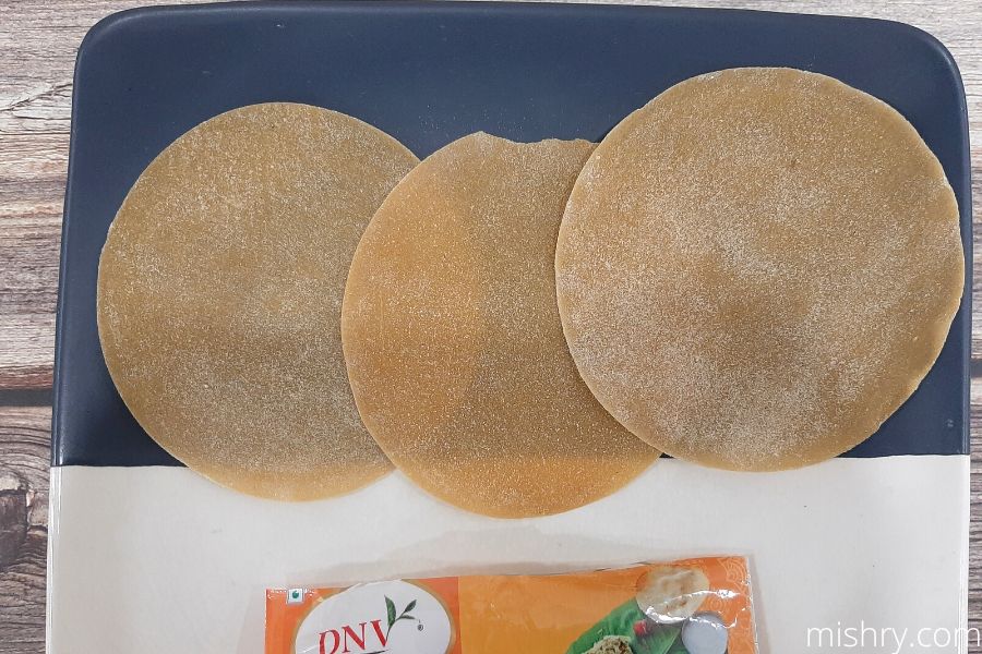 the appalam papad as removed from the pack
