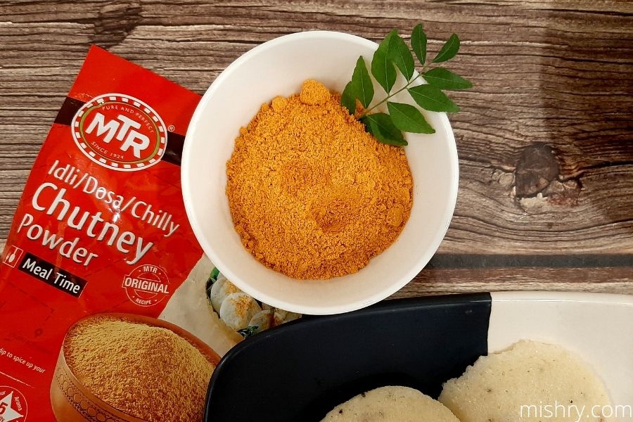 the first look at the contents of mtr idli dosa chilly chutney powder