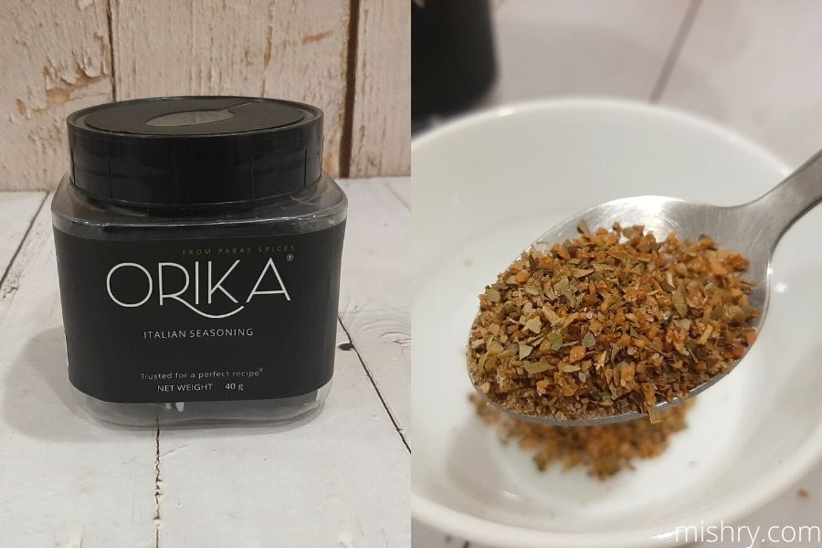 a close look at the packaging and contents of orika seasoning