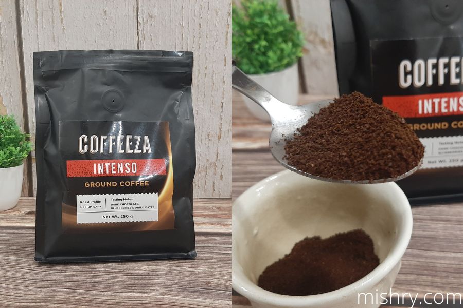 ground coffee coffeeza intenso appearance