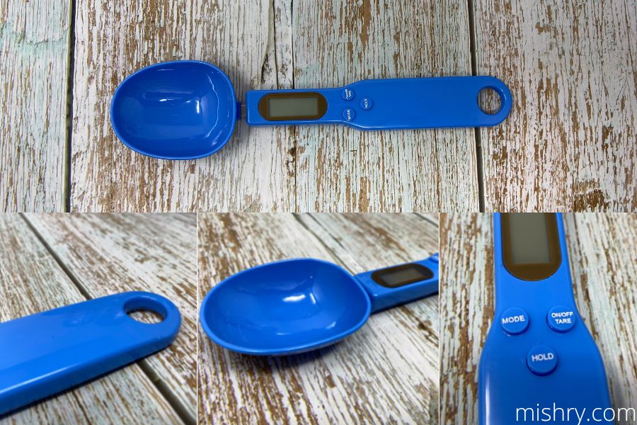 close look at the design of the digital measuring spoon