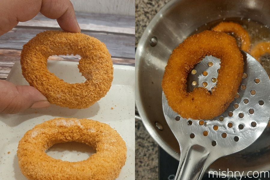 the cooking process of keventer ready to eat onion rings