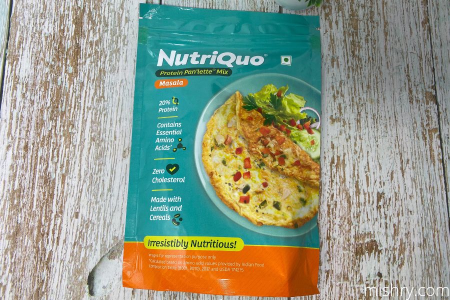 nutriquo protein pan'lette masala mix packing
