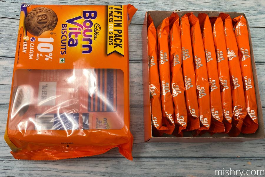 the inside packaging of cadbury bournvita biscuits