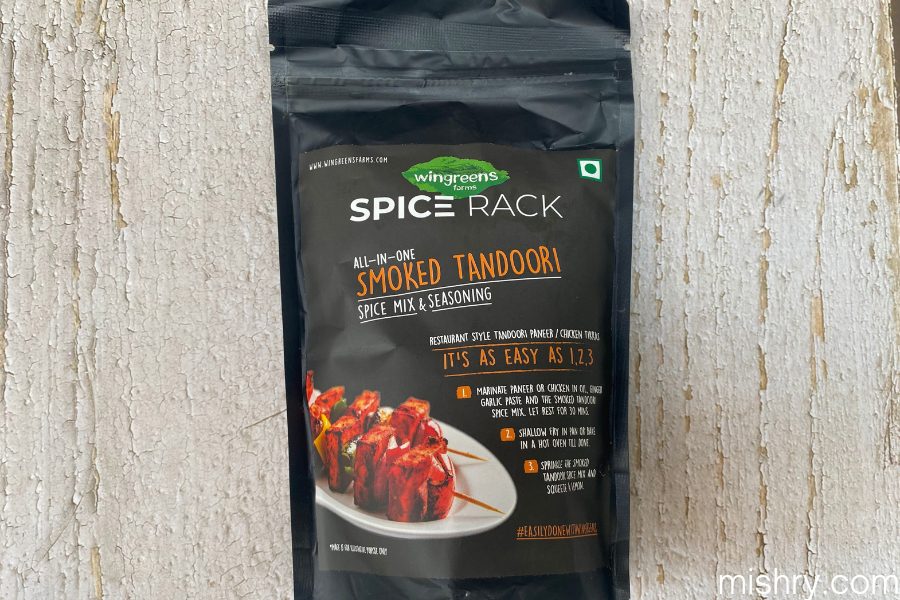 wingreens farms spice rack all in one smoked tandoori spice mix packaging