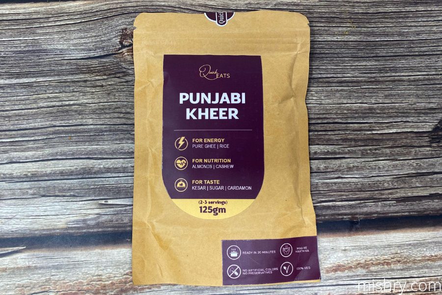 packaging of quick eats punjabi kheer premix
