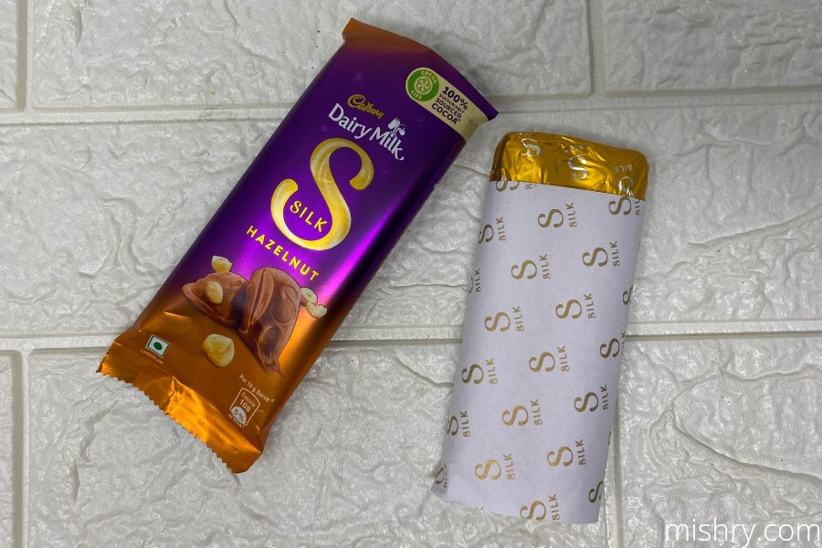 cadbury dairy milk silk hazelnut chocolate inner packaging
