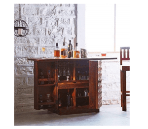 HONEY WORLD Sheesham Wood Bar Cabinet
