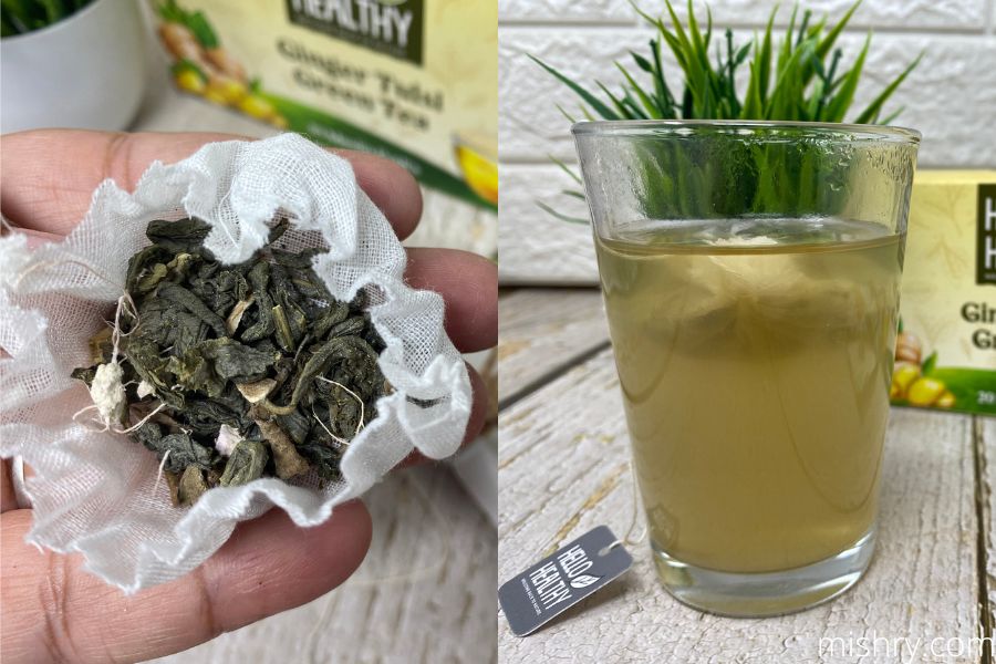 hello healthy green tea appearance