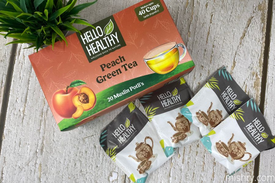 hello healthy green tea peach