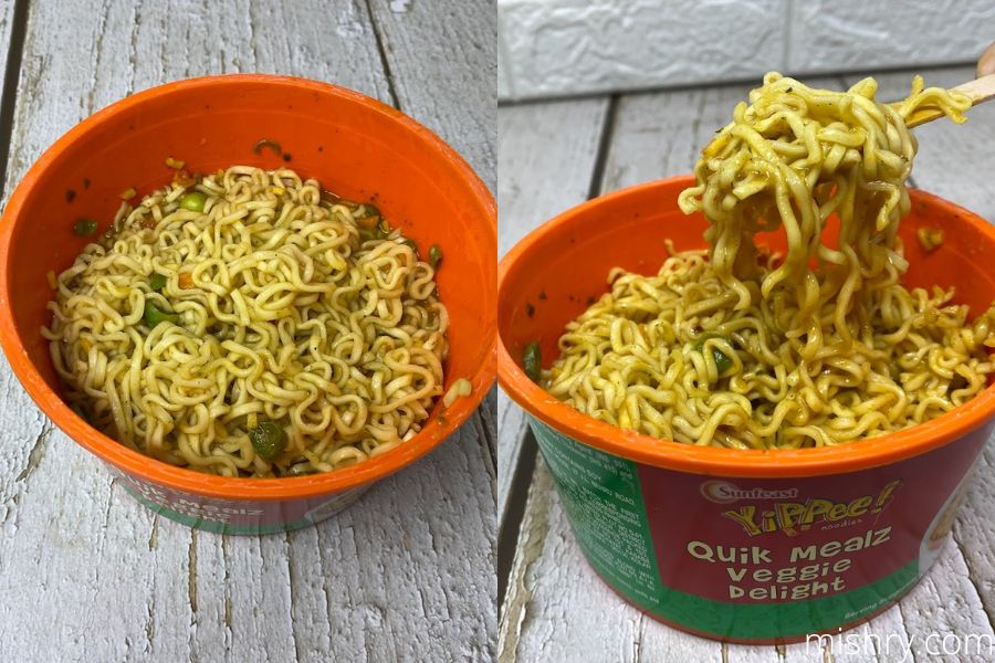 sunfeast yippee quik mealz veggie delight noodles appearance