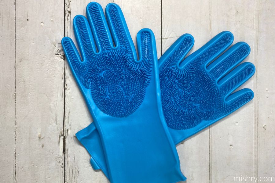 silicone dishwashing gloves bristles