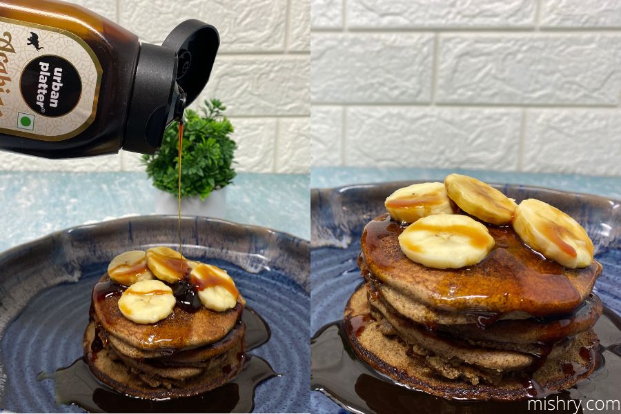urban platter arabian date syrup over pancakes