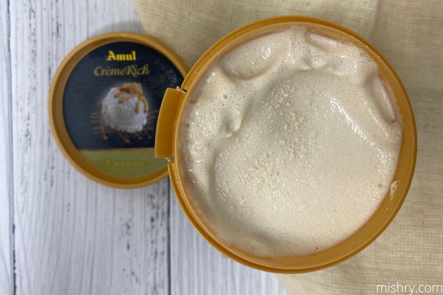 amul caramel ice cream appearance