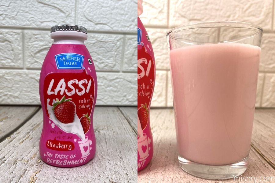 the review process of mother dairy strawberry lassi
