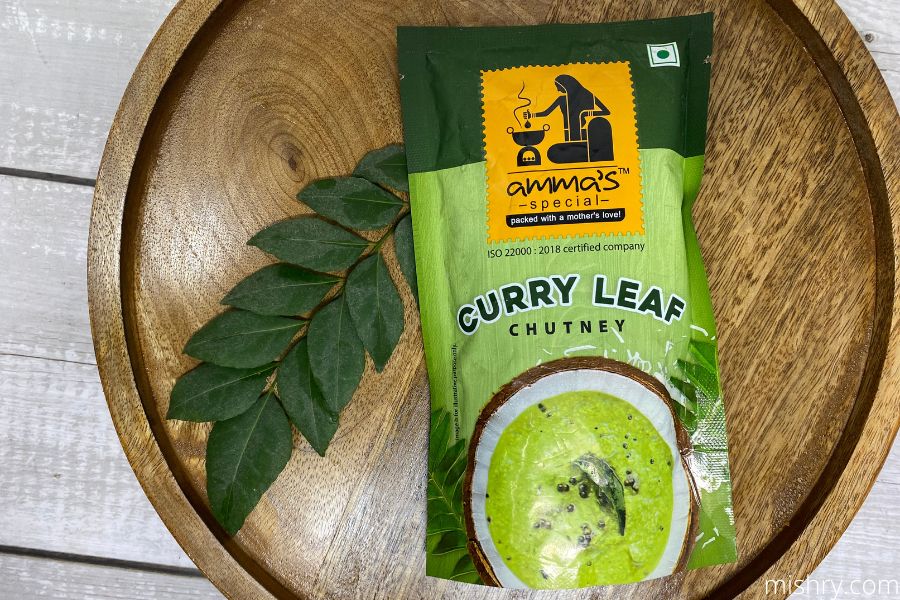 amma's special curry leaf chutney packing
