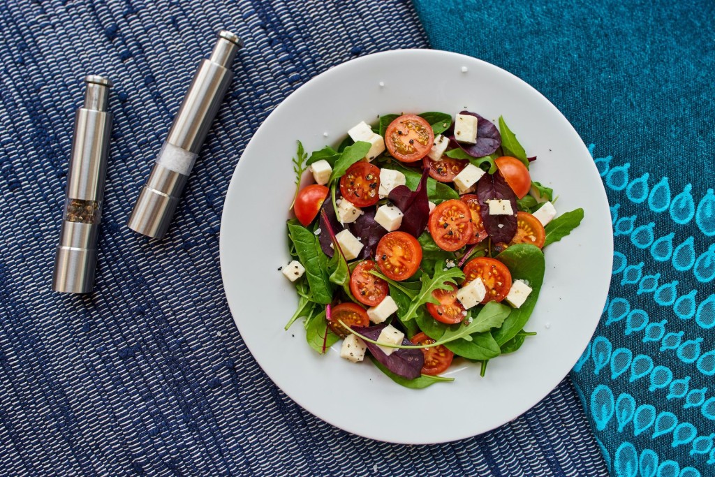 asparagus, feta and tomato salad