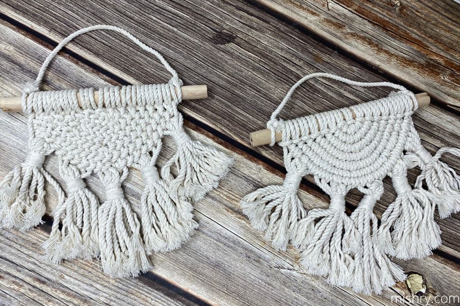 close look at the macrame wall decor