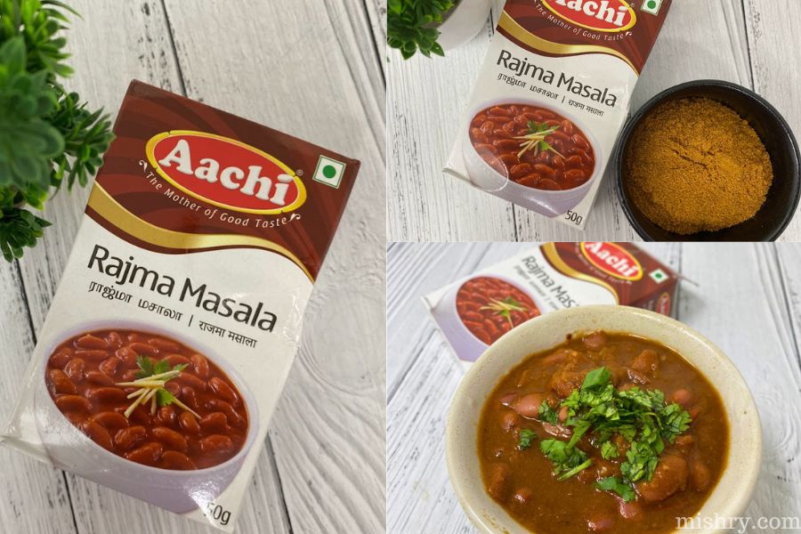 aachi rajma masala and the final dish