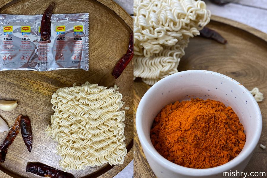 spicy garlic maggi contents