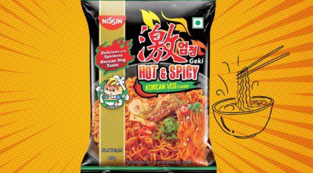 Nissin hot & spicy korean veg noodles