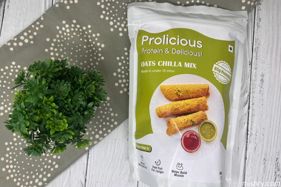 Prolicious Oats Chilla Mix packaging