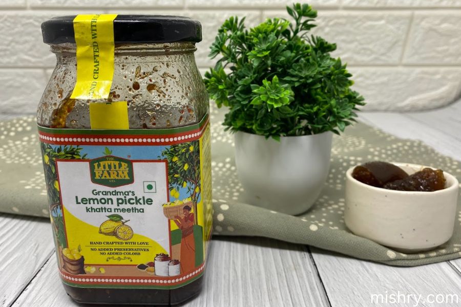 The Little Farm Co lemon pickle glass jar packaging