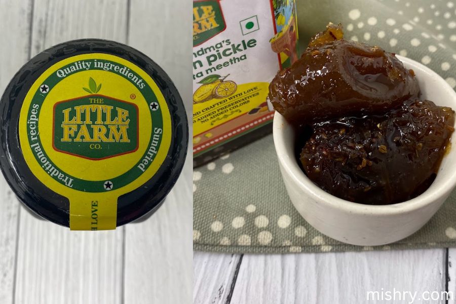 close look at the The Little Farm Co lemon pickle