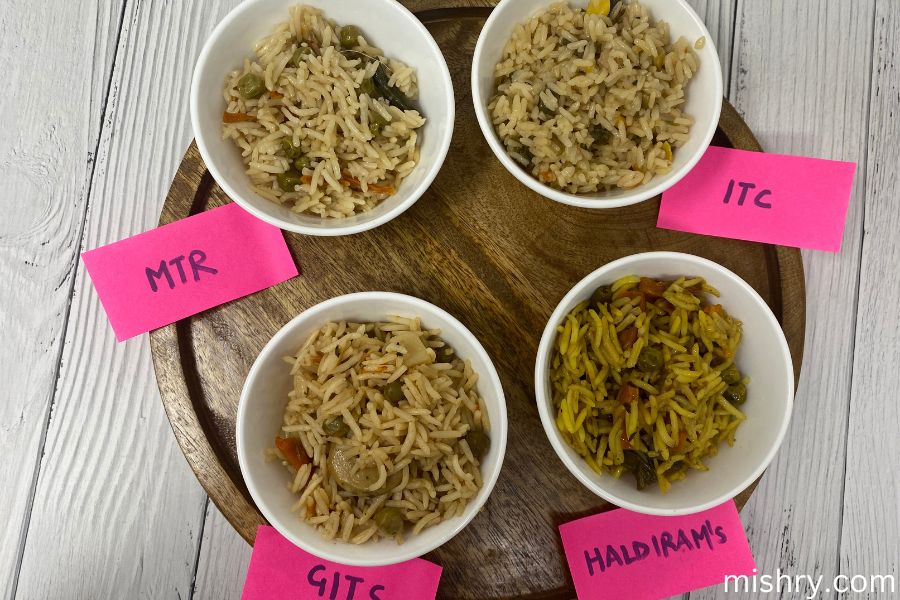 vegetable pulao of all contenders placed in a bowl