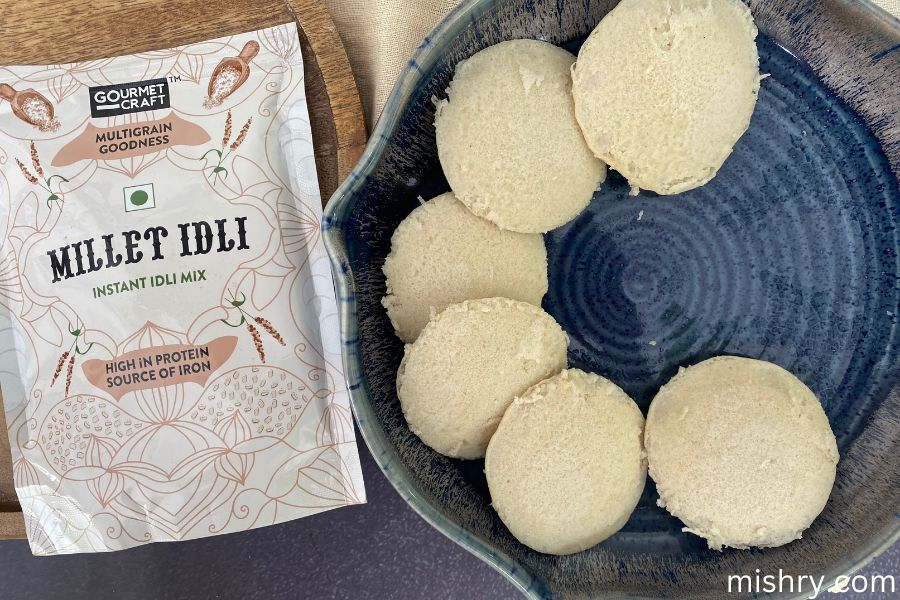 prepared idlis using Gourmet Craft Millet Idli Mix
