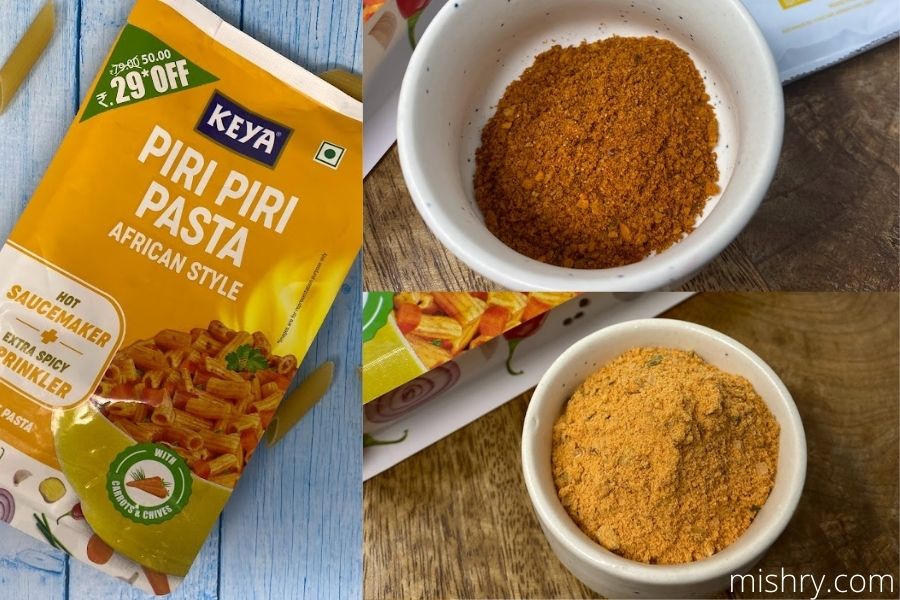 keya piri piri pasta pack and contents