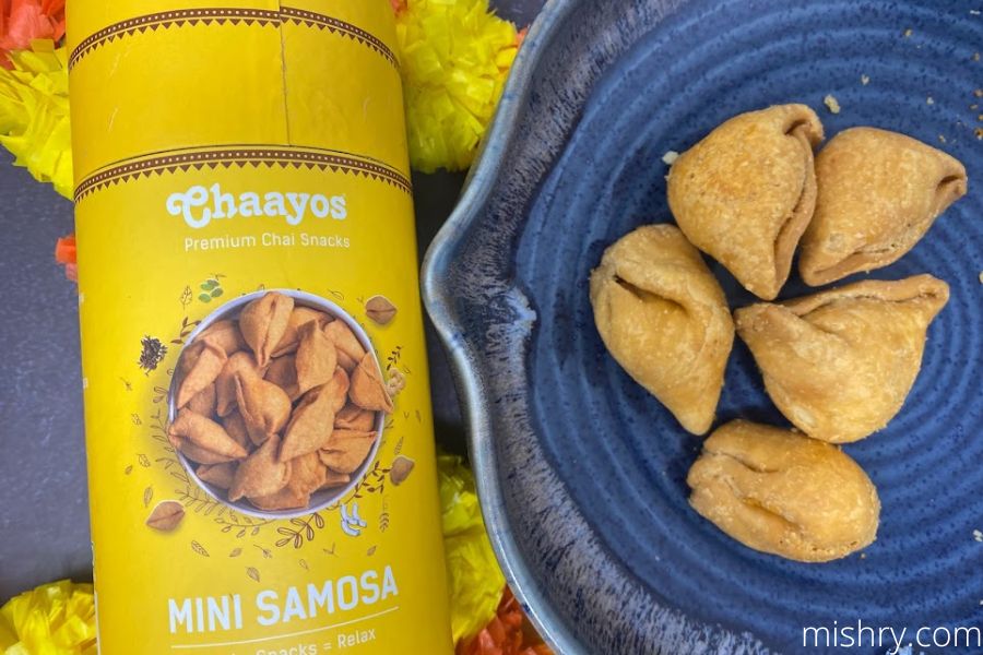 packaging of chaayos mini samosa