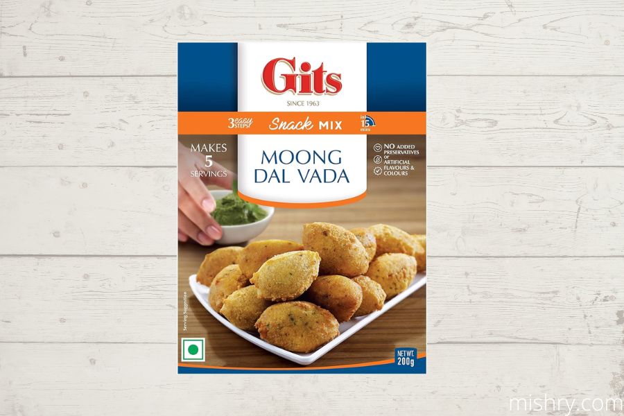 packaging of gits moong dal vada snack mix