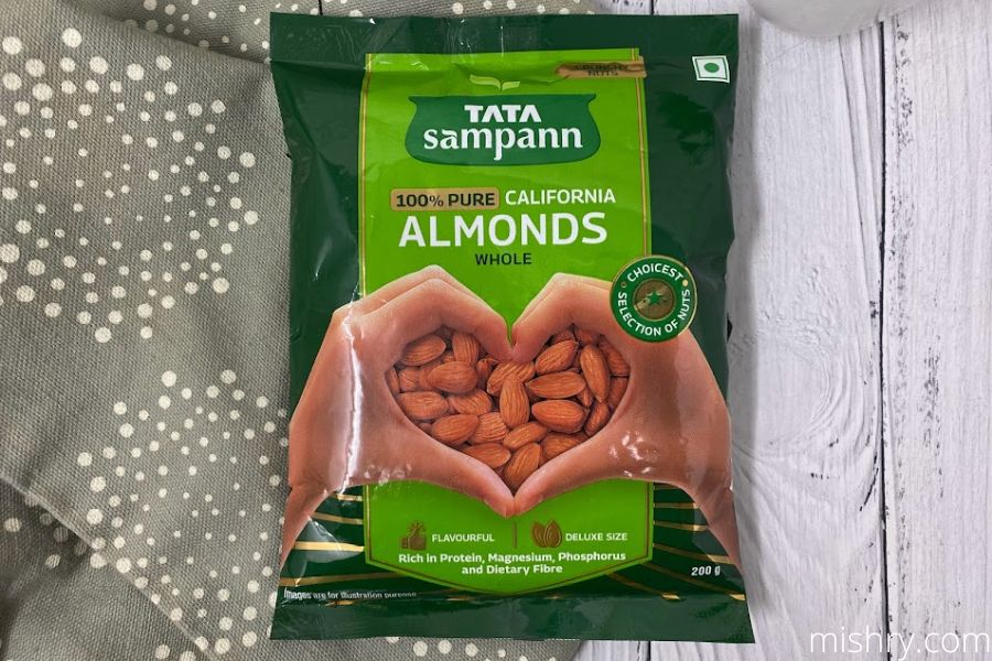 Tata Sampann California almonds packaging
