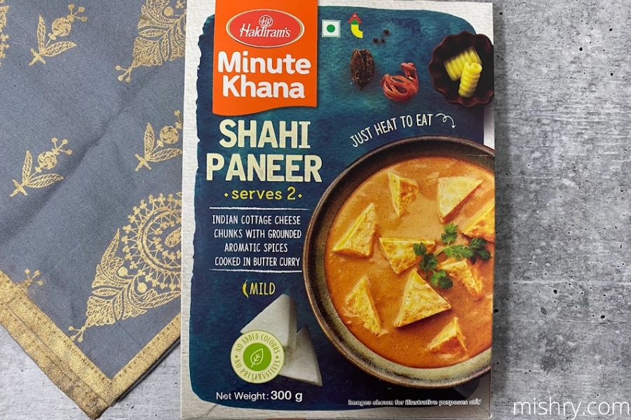 Haldiram Ready To Eat Shahi Paneer packaging
