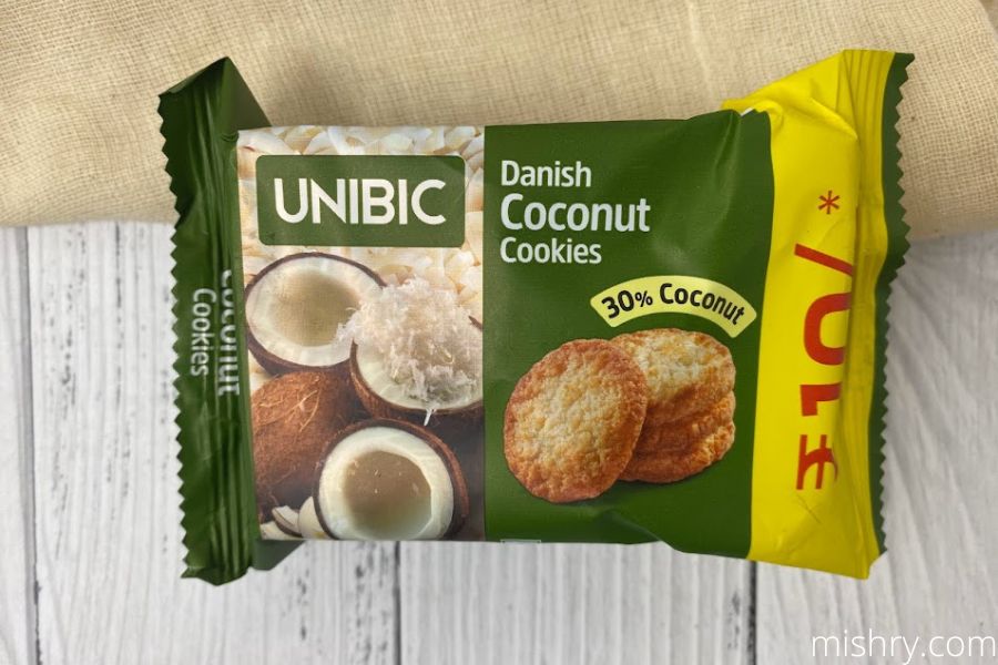 Unibic danish coconut cookies packaging