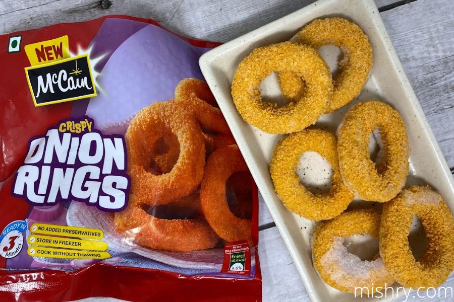 mccain onion rings before frying